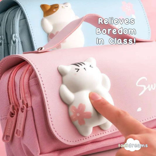 Fatty Cat Squishy Fidget – Multipurpose Travel & Cosmetic Case
