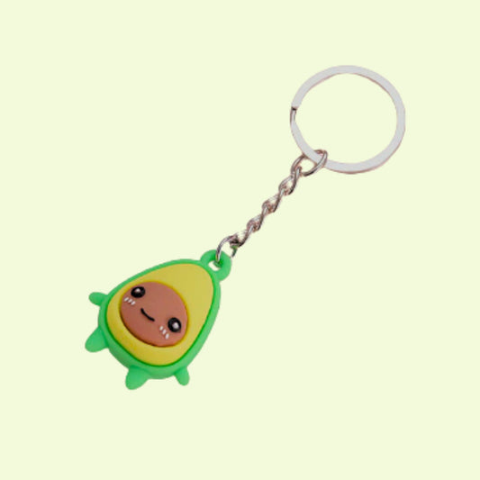 Happy Avocado Keychain - Cute Mini Accessory