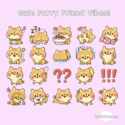 Collection of corgi dog stickers showing various poses and expressions