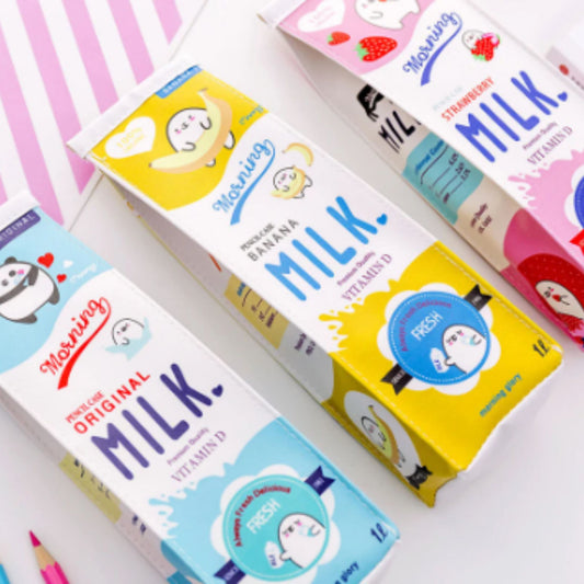 Milk Carton Travel Case – Cute Stationery & Small Items Organizer